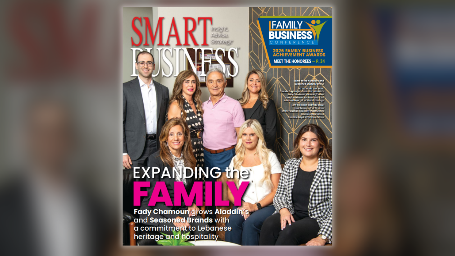 Aladdins corporate team on the cover of Smart Business Magazine