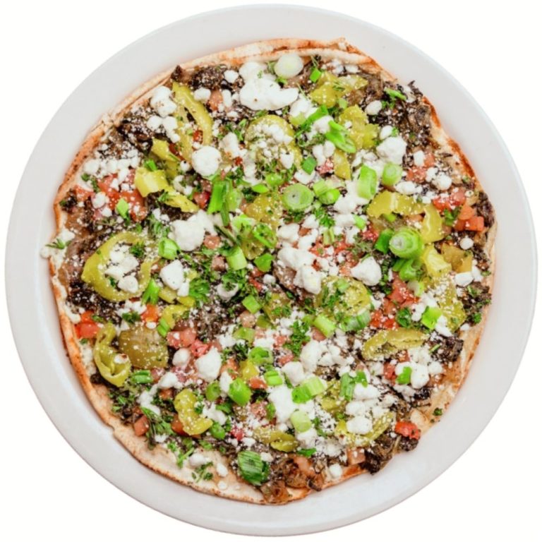 Garlic, Spinach and Feta Pitza